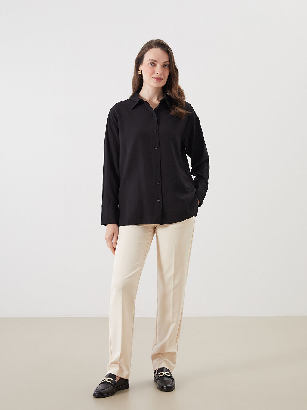 LCW Modest Loose Fit Women's Shirt Tunic -S5P765Z8-CVL