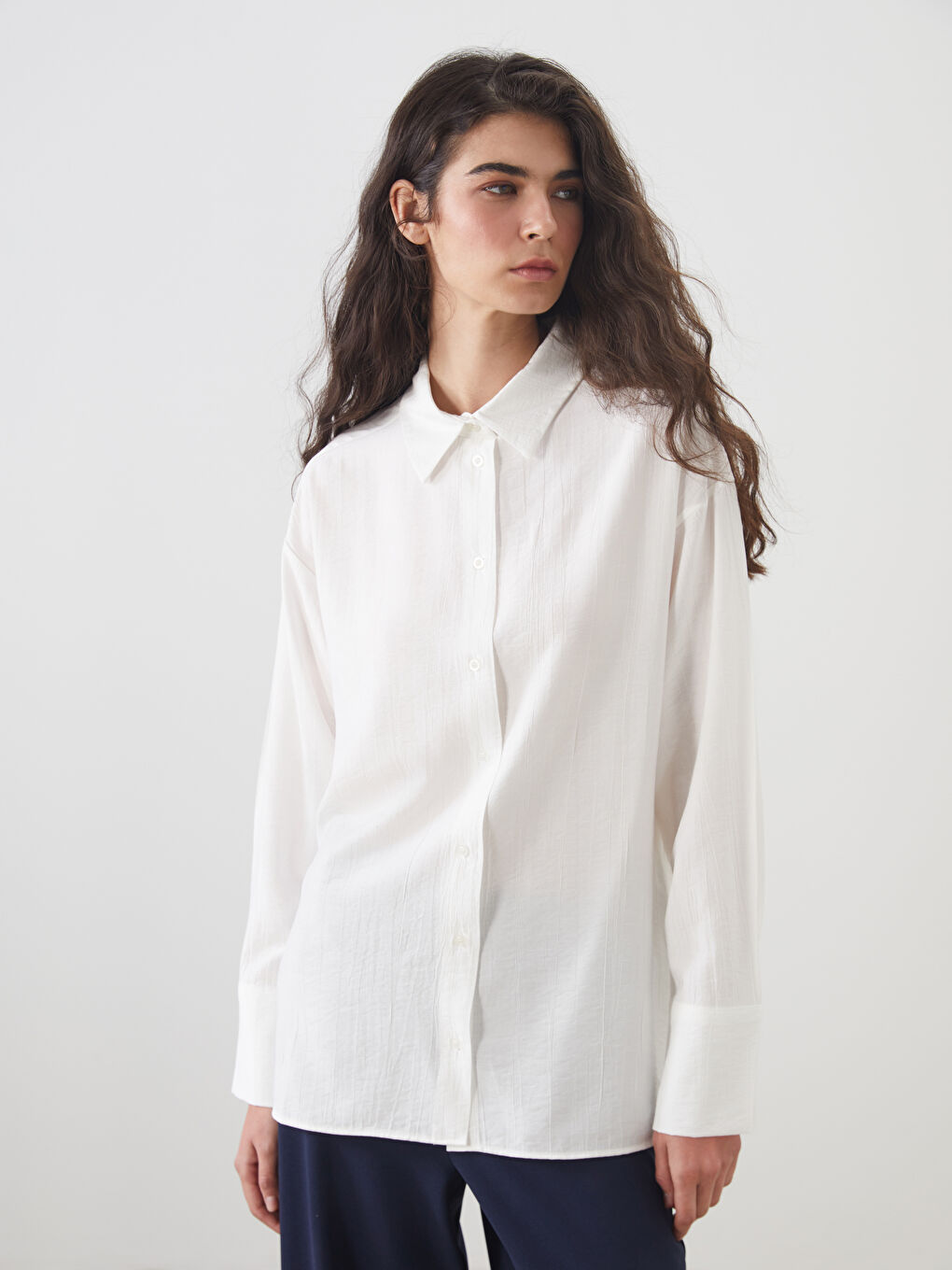 LCW Modest Loose Fit Women's Shirt Tunic -S5P765Z8-EEW