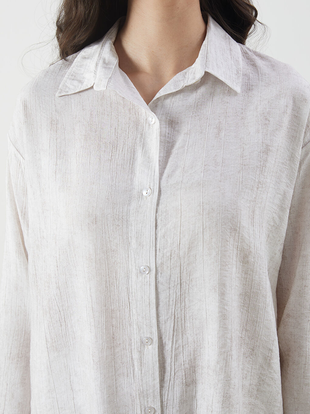 LCW Modest Textured Women's Shirt Tunic -S5P773Z8-EEW