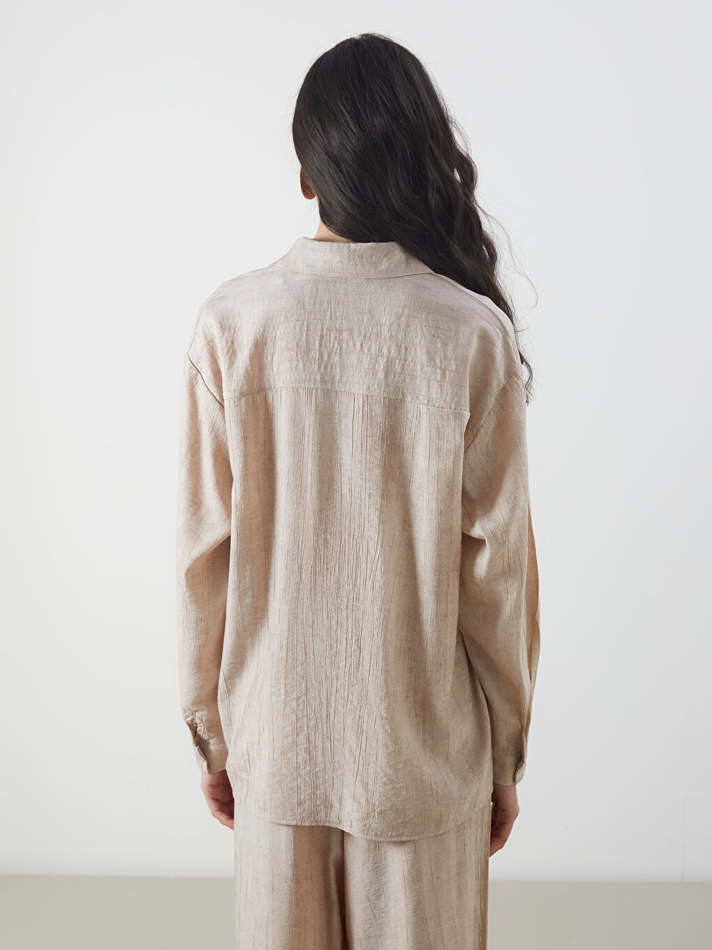 LCW Modest Textured Women's Shirt Tunic -S5P773Z8-GF0