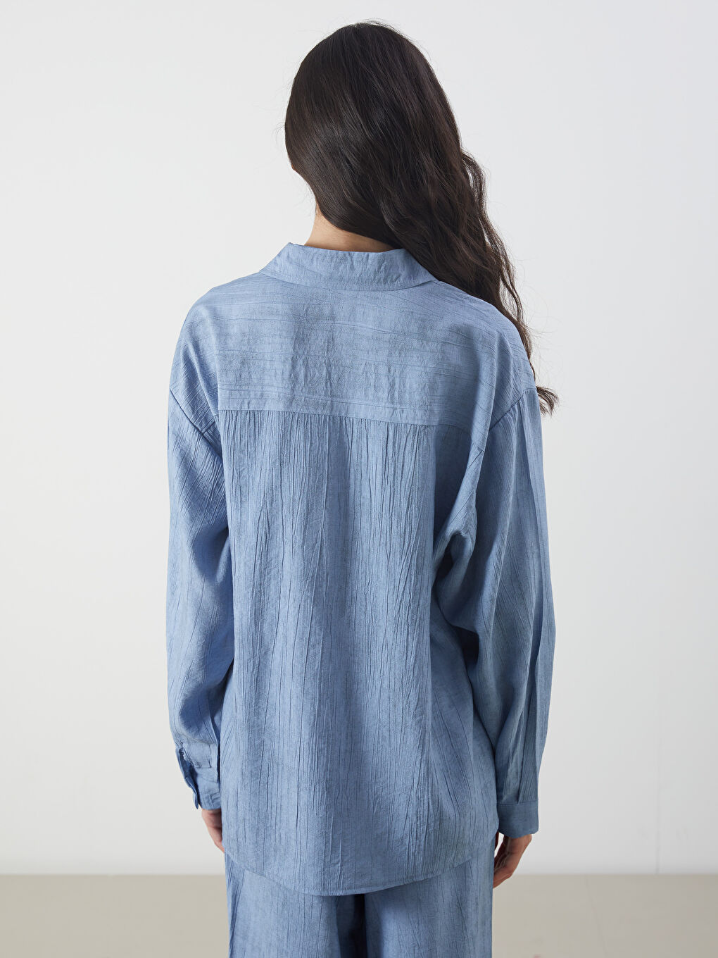 LCW Modest Textured Women's Shirt Tunic -S5P773Z8-GKM