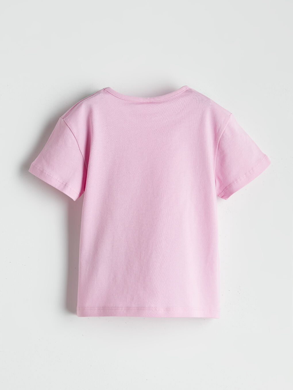 Lila Bisiklet Yaka Kız Çocuk Tişört-1