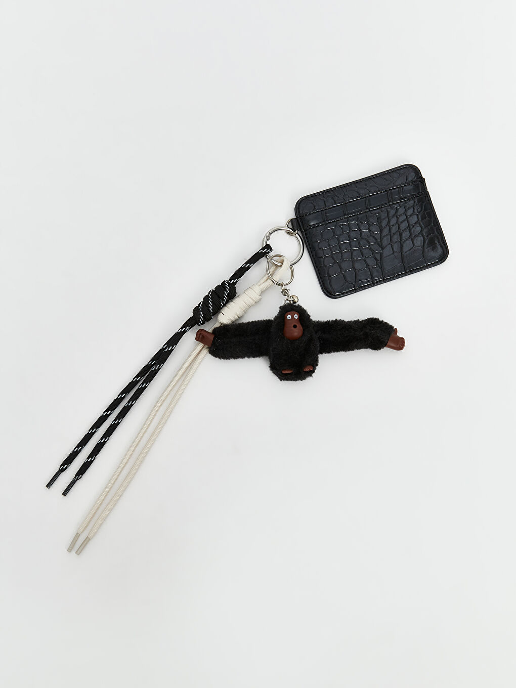 LCW ACCESSORIES Siyah Deri Görünümlü Kadın Kartlık ve Anahtarlık