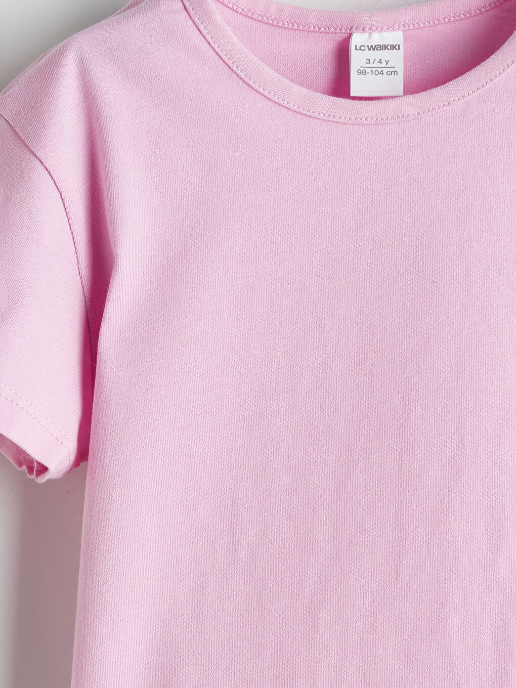 Lila Kısa Kollu Kız Çocuk Basic Tişört-1