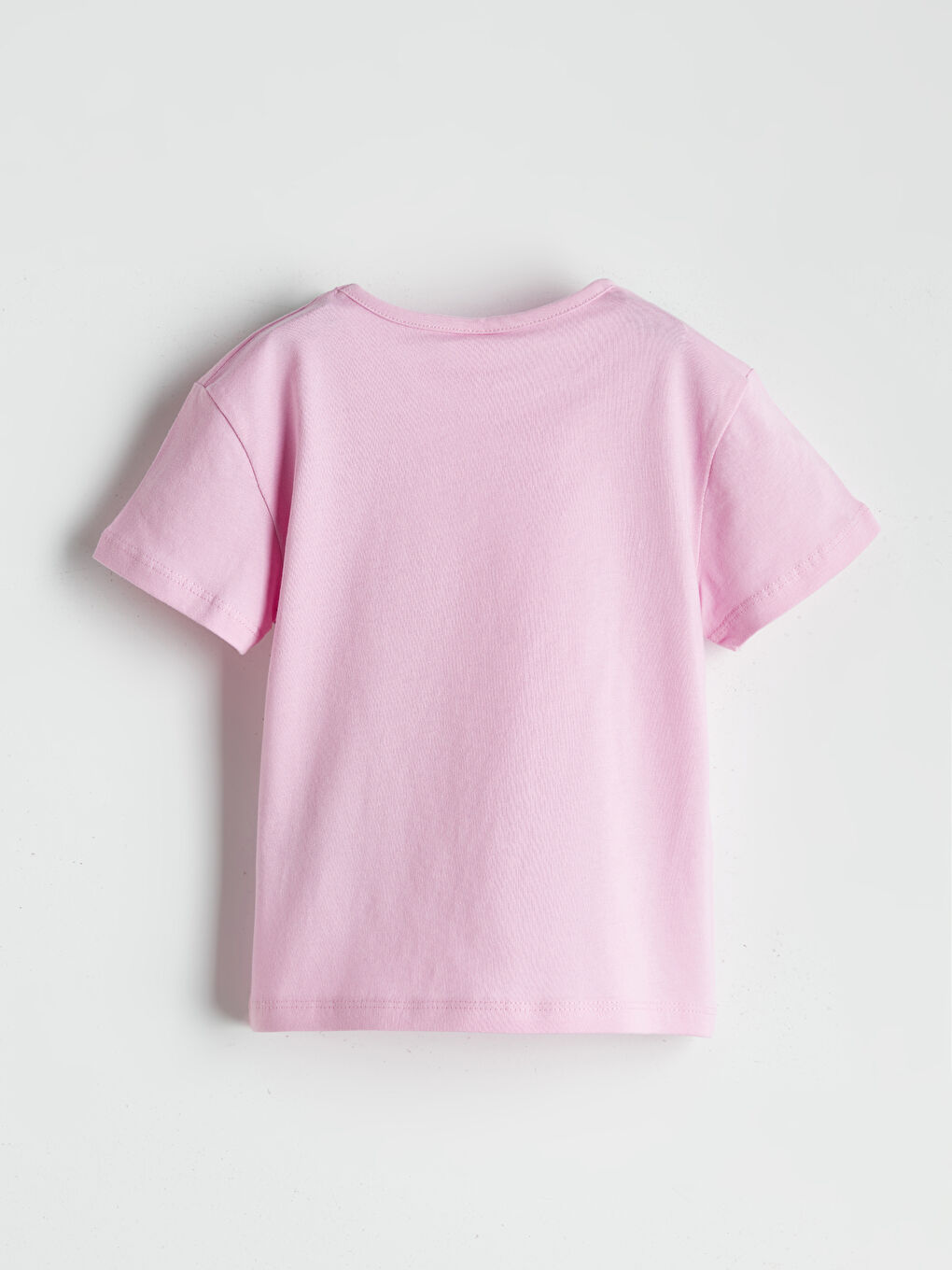 Lila Kısa Kollu Kız Çocuk Basic Tişört-2