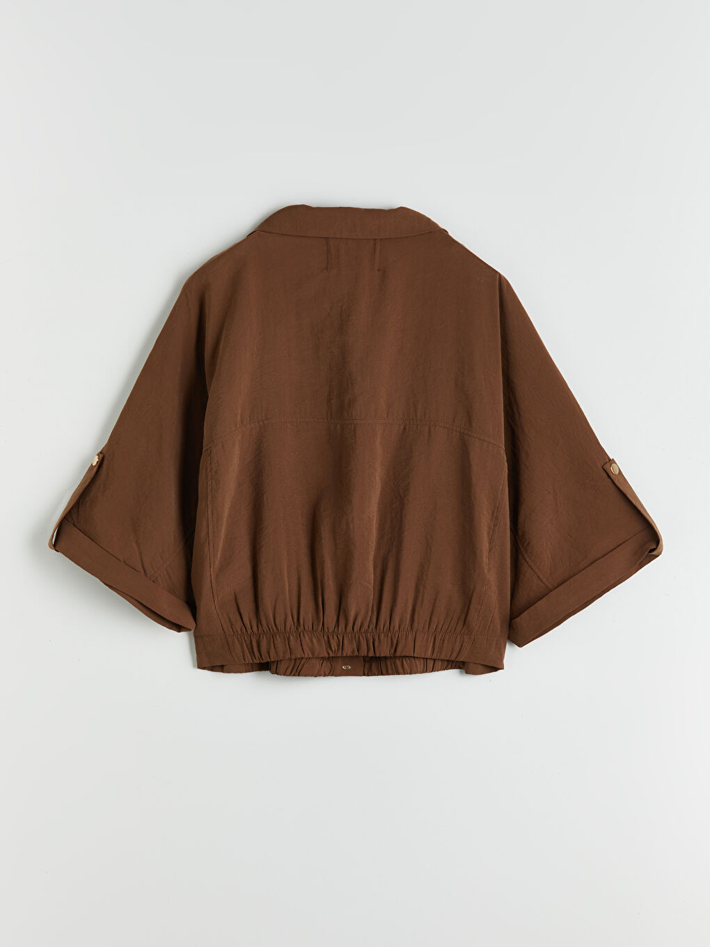 Kahverengi Oversize Modal Karışımlı Kadın Gömlek-5