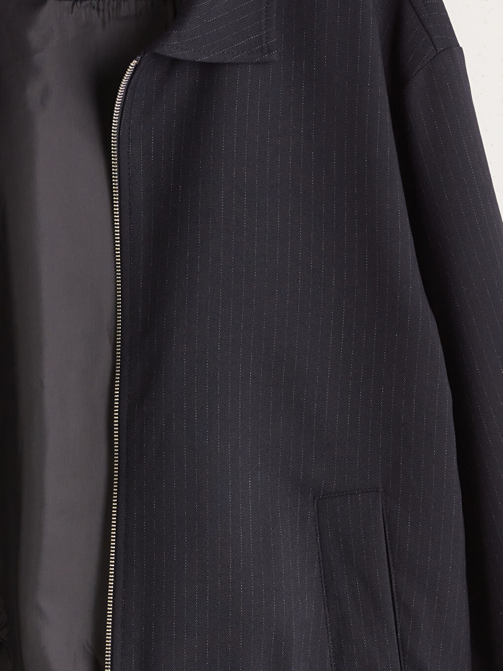 Lacivert Standart Kalıp Gömlek Yaka Erkek Mont-7