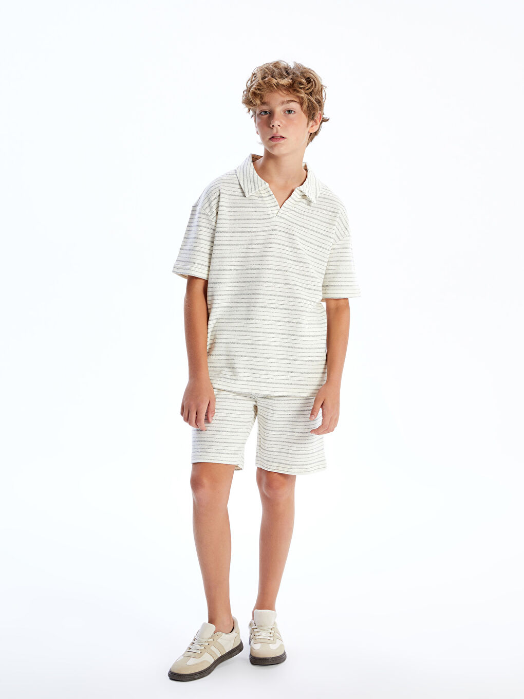 LCW Kids Polo Neck Boys' T-Shirt and Shorts -S5P854Z4-LFC