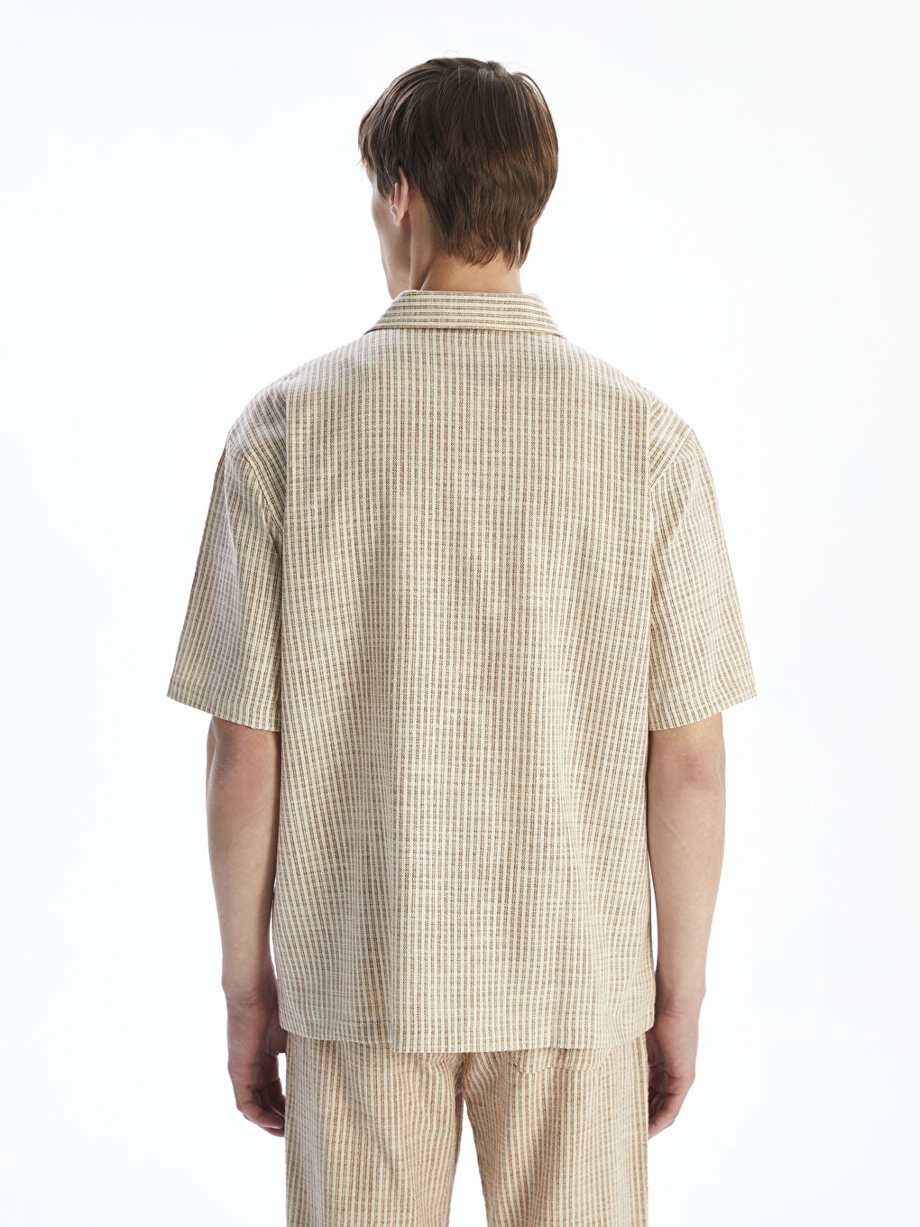 Relaxed Fit Short Sleeve Striped Men's Shirt -S5P863Z8-LF0