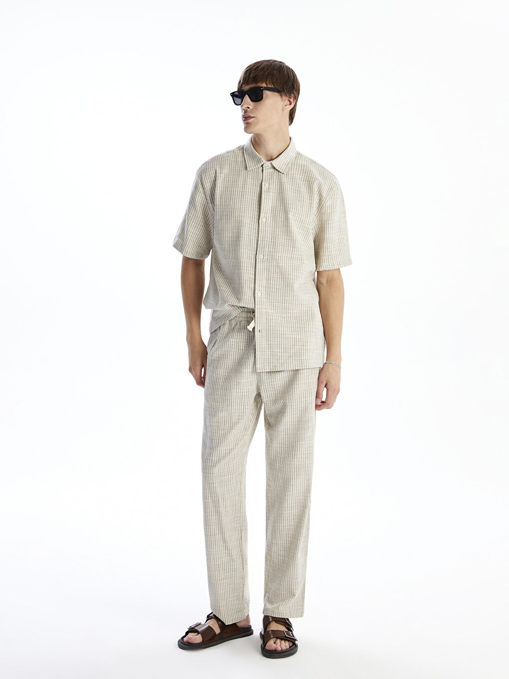 XSIDE Relaxed Fit Short Sleeve Striped Men's Shirt -S5P863Z8-LFY