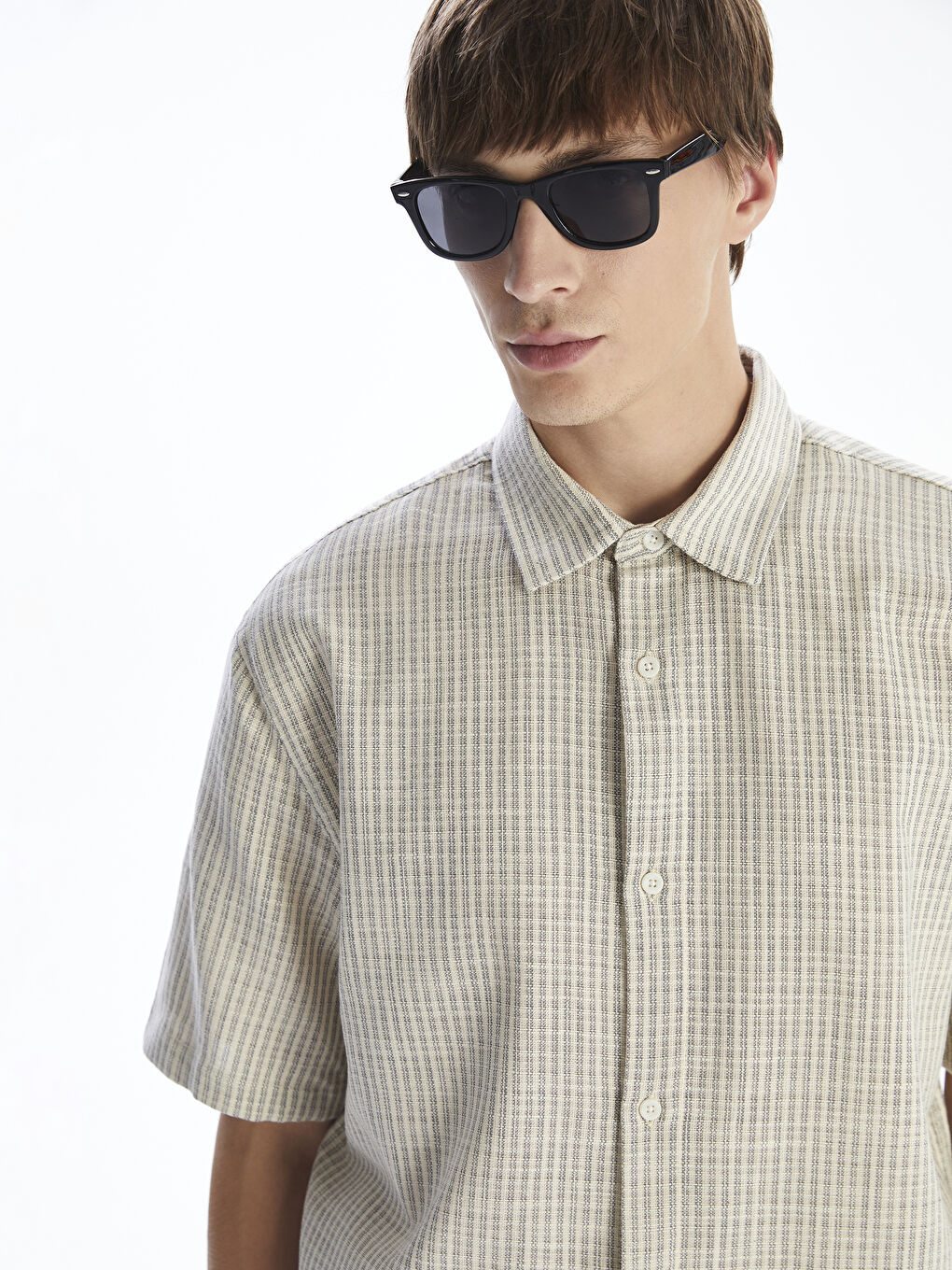 XSIDE Relaxed Fit Short Sleeve Striped Men's Shirt -S5P863Z8-LFY