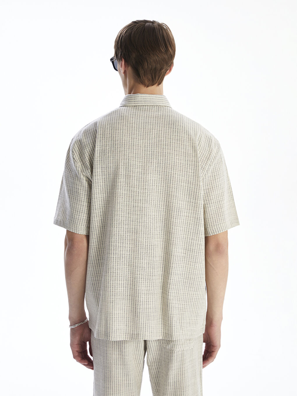 XSIDE Relaxed Fit Short Sleeve Striped Men's Shirt -S5P863Z8-LFY
