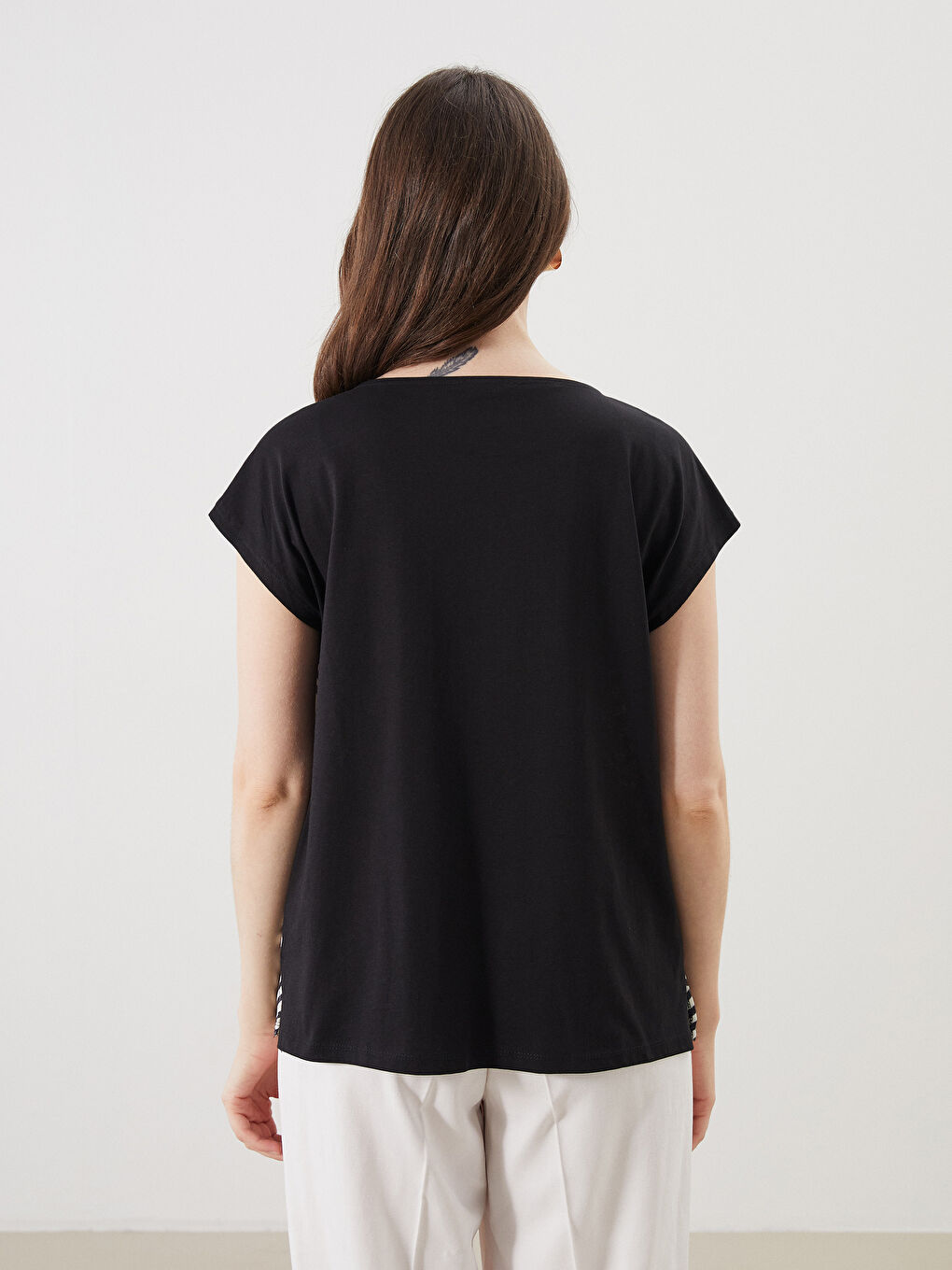LCW Grace Crew Neck Patterned Women's T-Shirt -S5P869Z8-LQJ