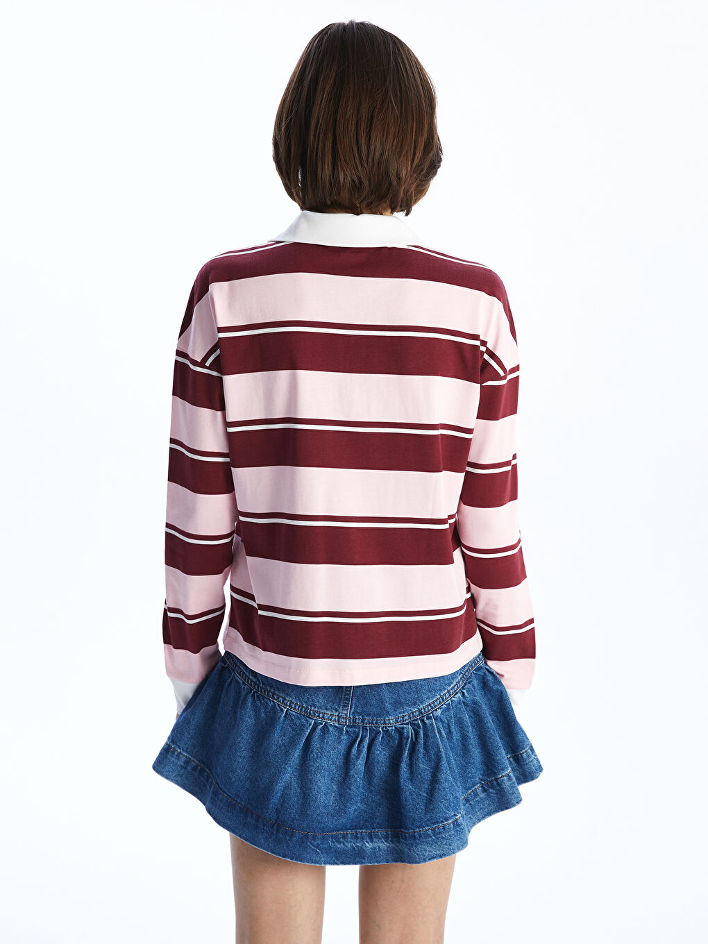 LCW Vision Polo Neck Striped Women's T-Shirt -S5P874Z8-LFC