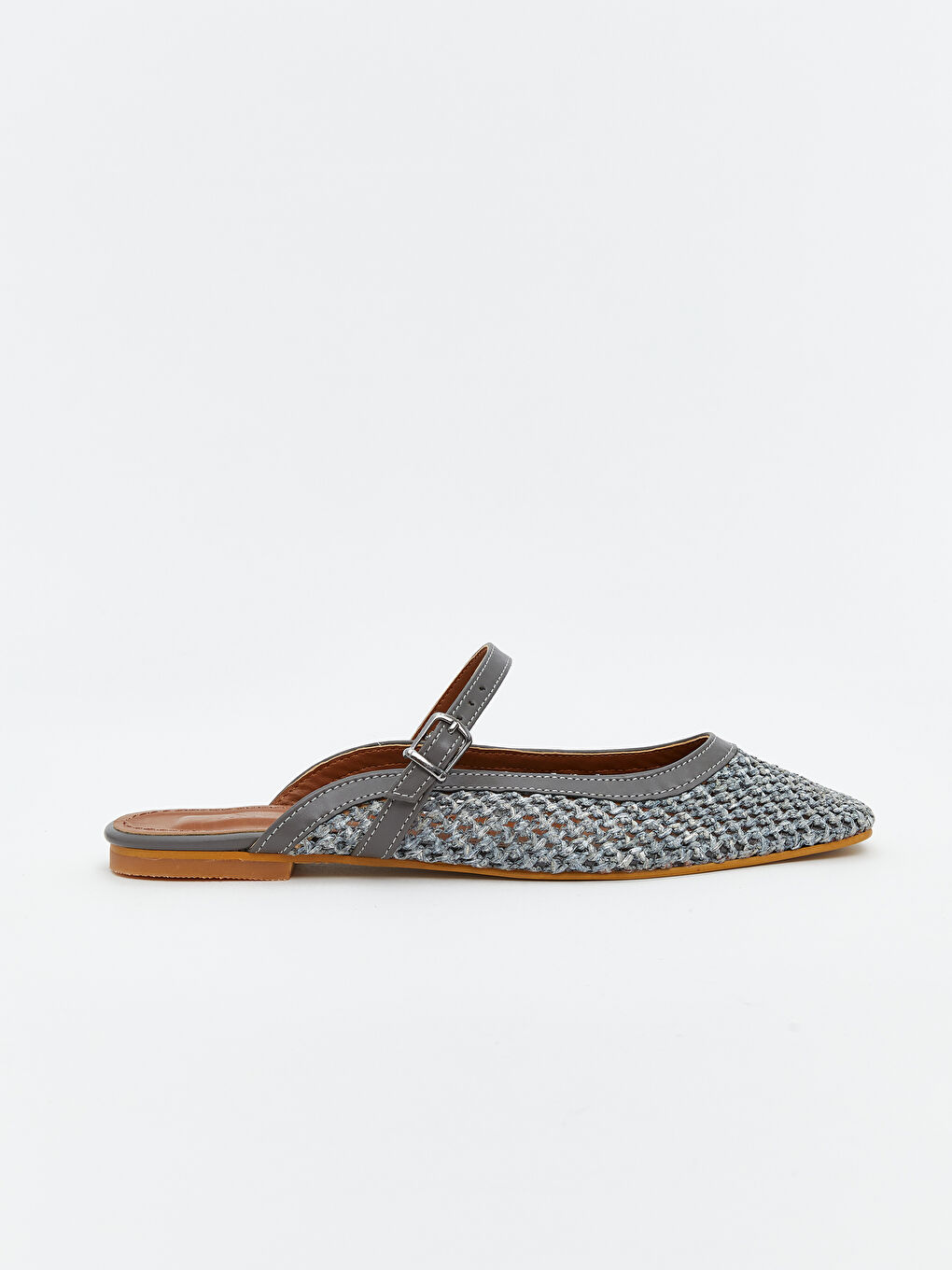 Mavi Deri Görünümlü Kadın Babet-1