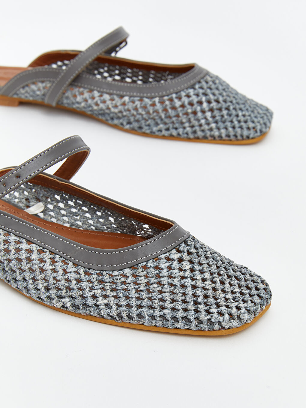 Mavi Deri Görünümlü Kadın Babet-2