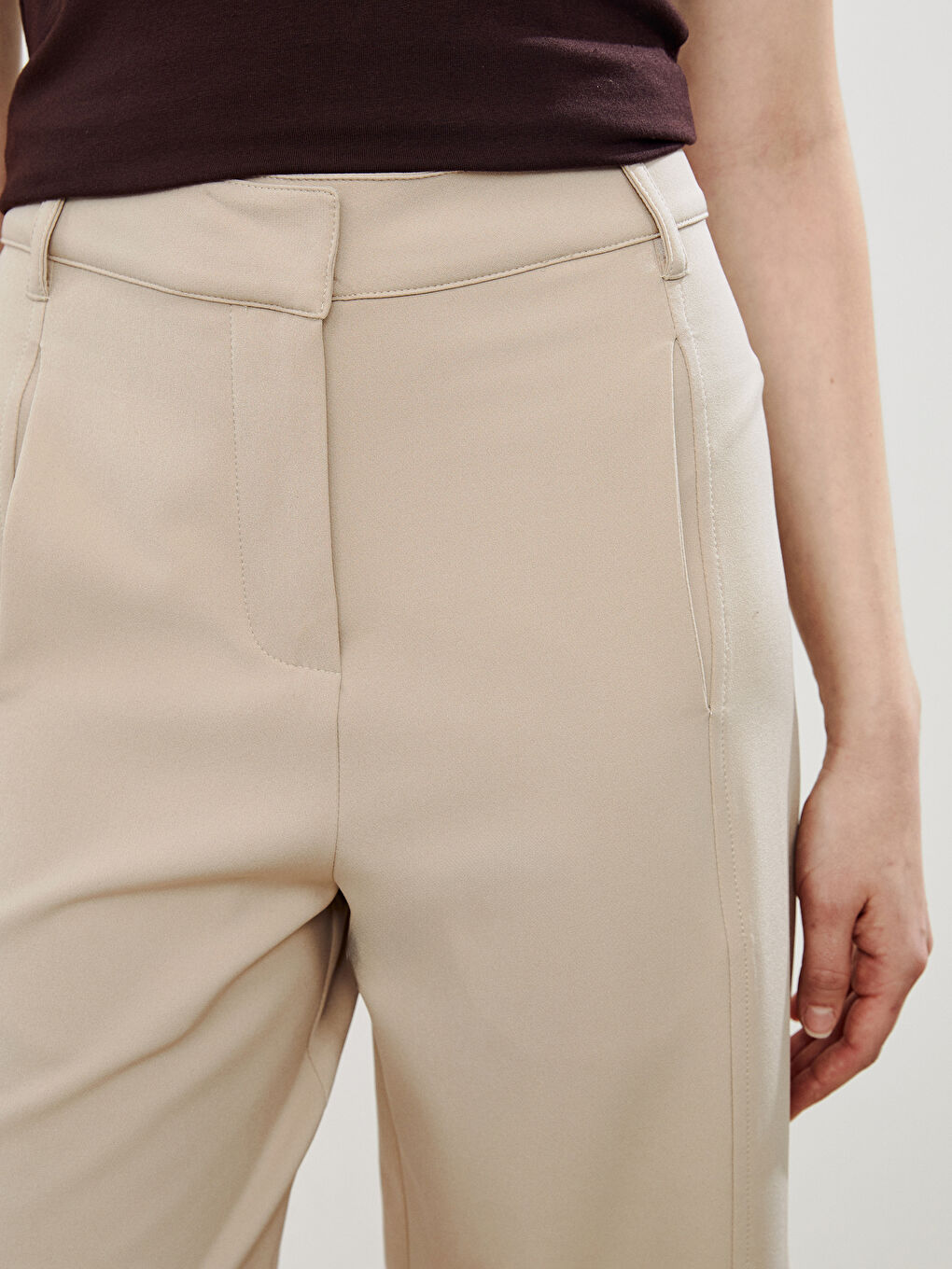 Loose Fit Crepe Women's Trousers -S5P881Z8-HZZ