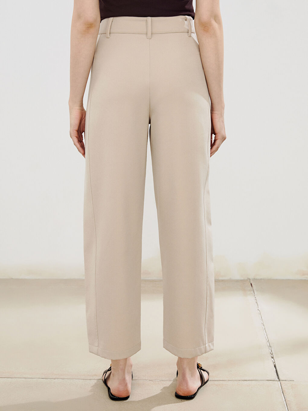 Loose Fit Crepe Women's Trousers -S5P881Z8-HZZ