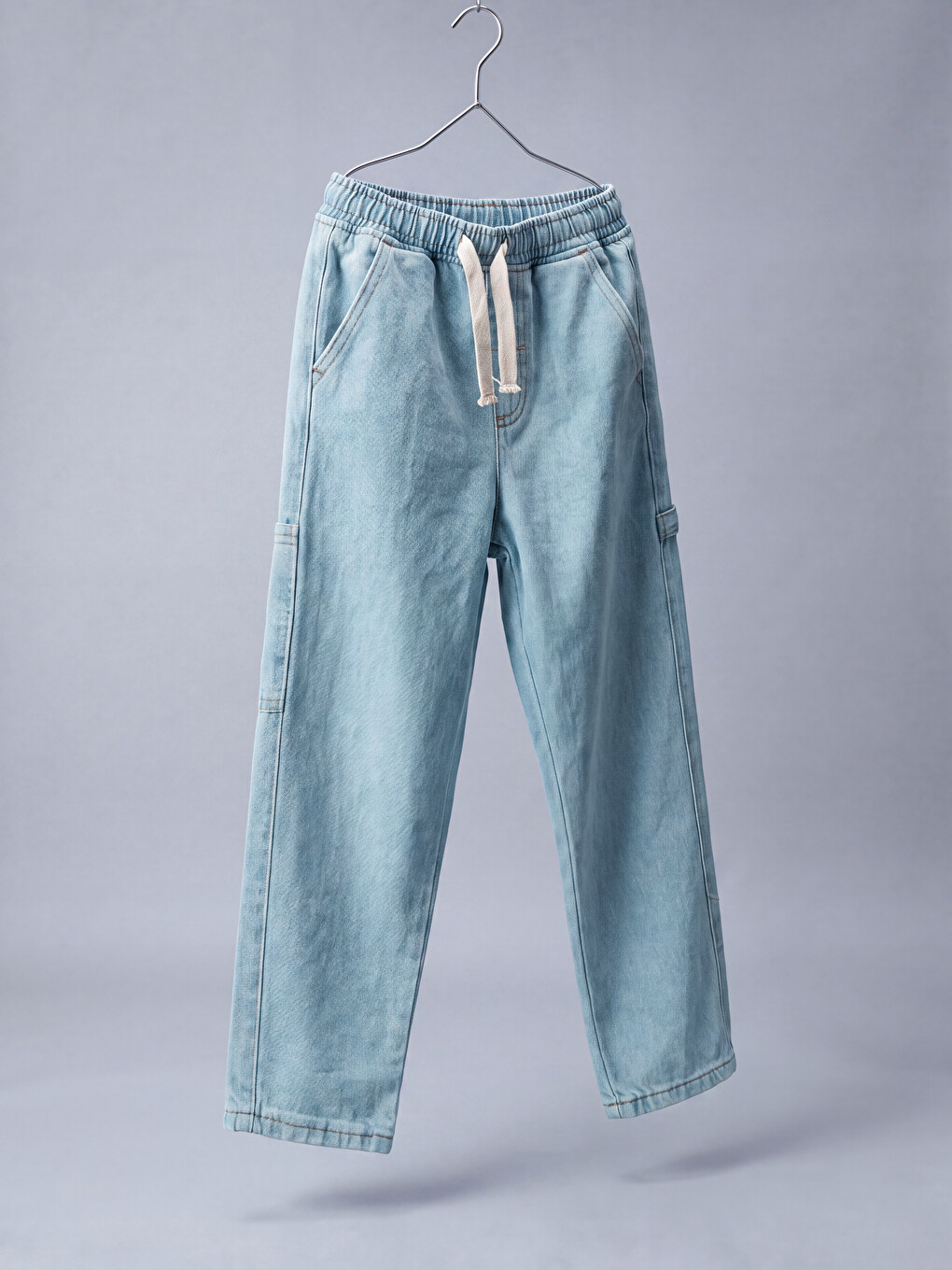 İndigo Beli Lastikli Basic Erkek Çocuk Jean Pantolon
