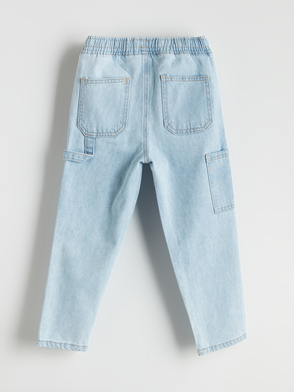 İndigo Beli Lastikli Basic Erkek Çocuk Jean Pantolon-3