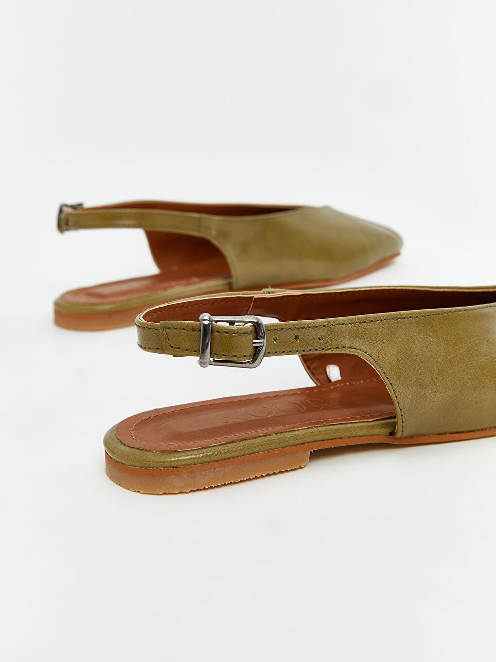 Yeşil Kare Burun Kadın Babet-4