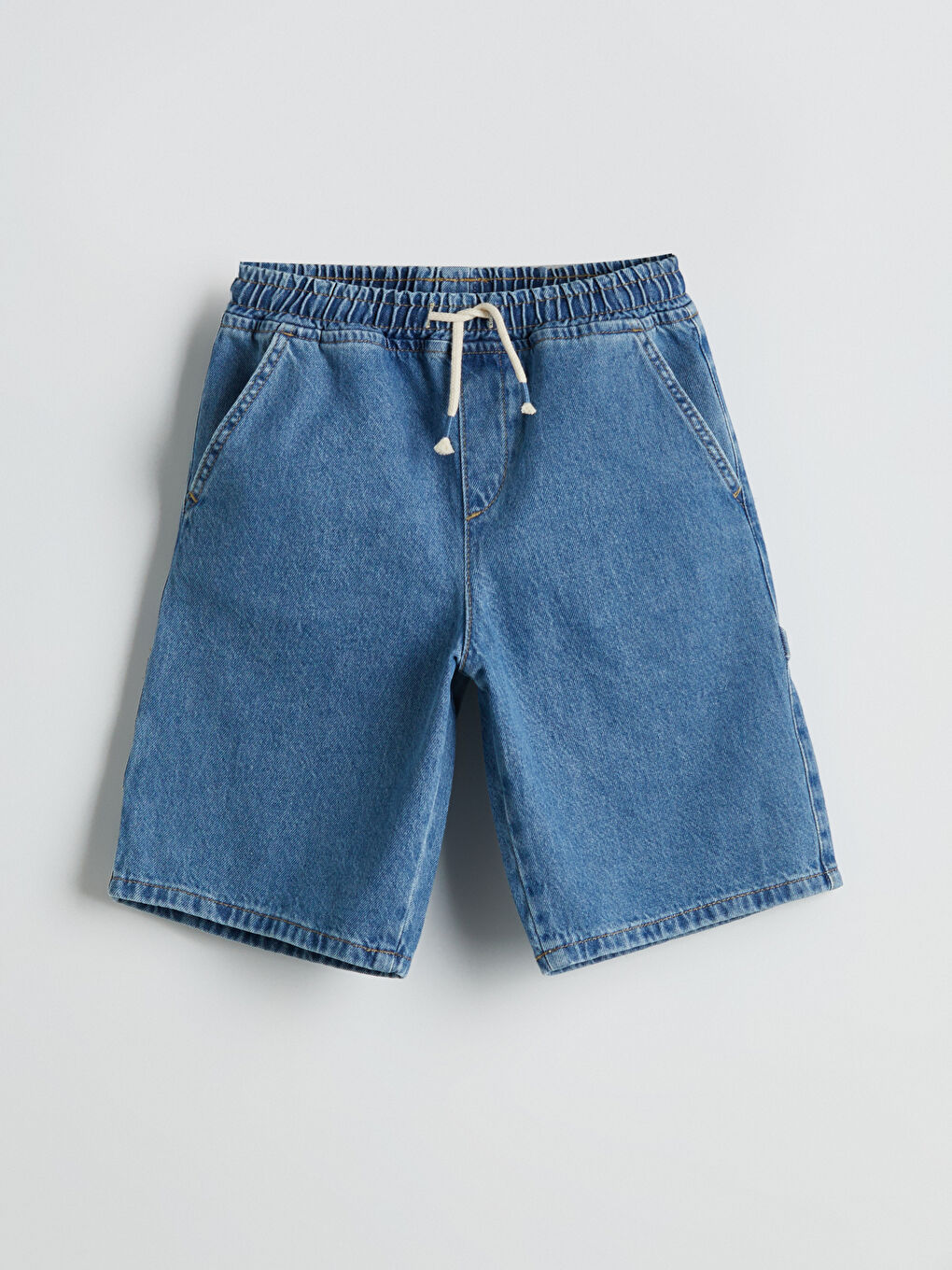 LCW Kids Indigo Beli Lastikli Erkek Çocuk Jean Şort