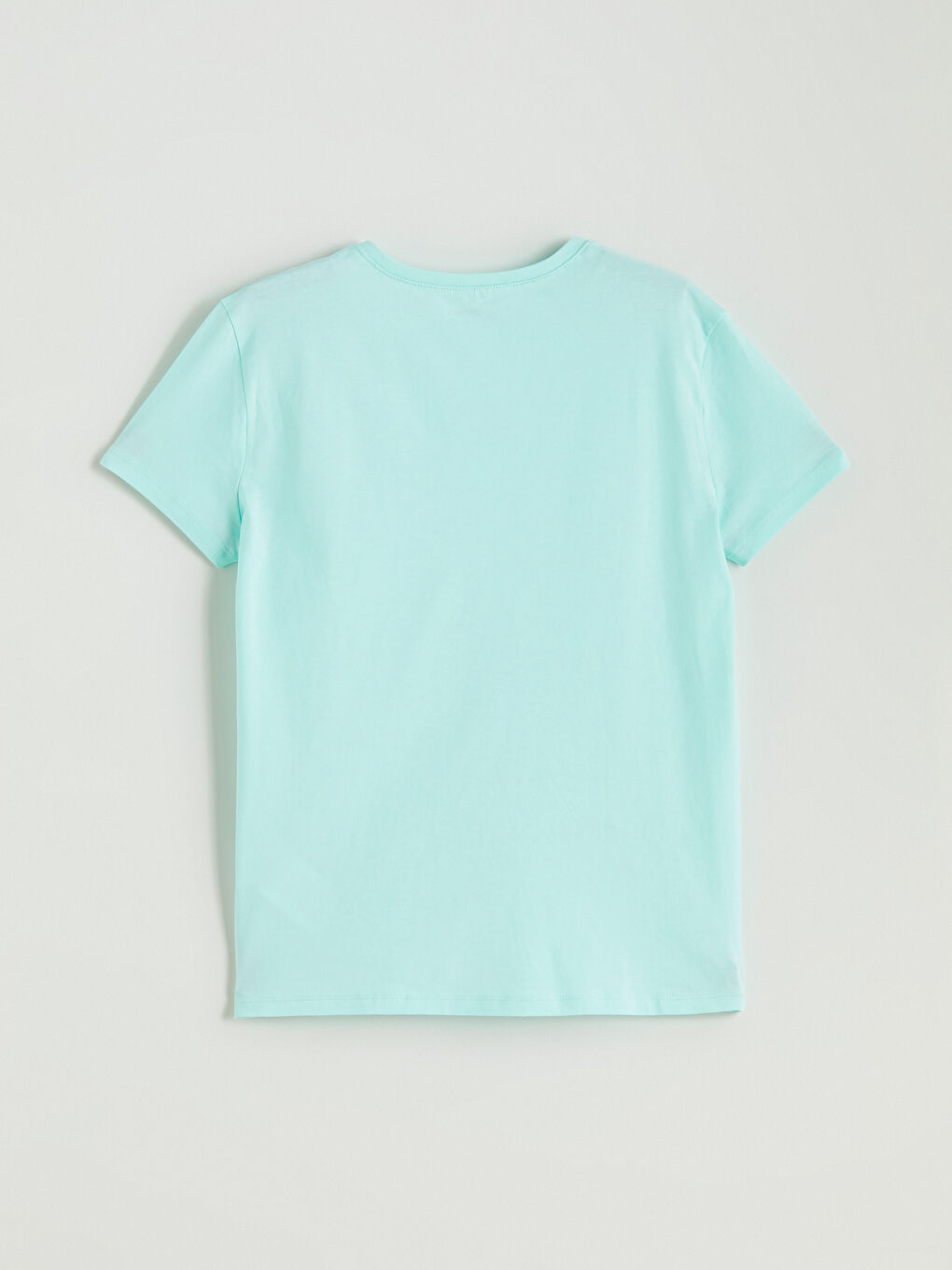 Turkuaz Bisiklet Yaka Basic Kız Çocuk Tişört-2