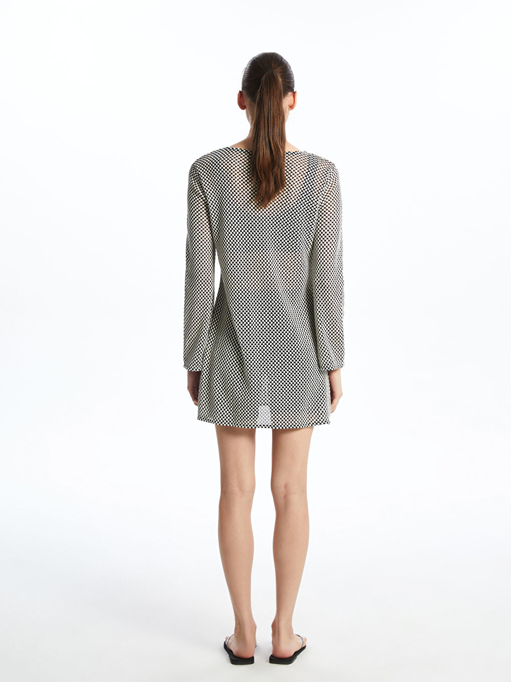 V-Neck Plaid Beach Dress -S5P921Z8-LKX