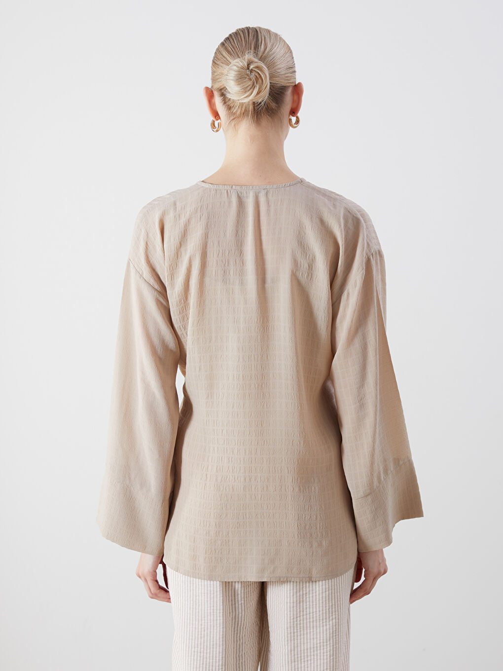 Kimono Texturé à Double Boutonnage pour Femmes-2