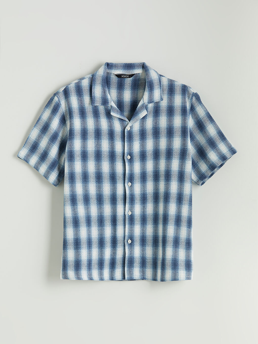 Relaxed Fit Short Sleeve Plaid Men's Shirt -S5P939Z8-LLC