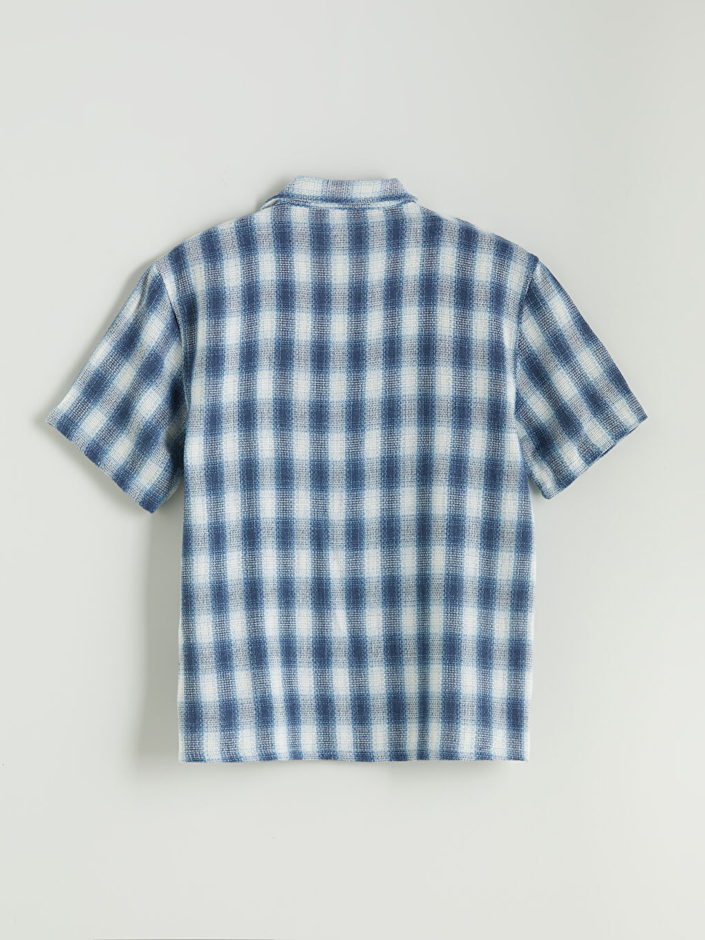 Relaxed Fit Short Sleeve Plaid Men's Shirt -S5P939Z8-LLC