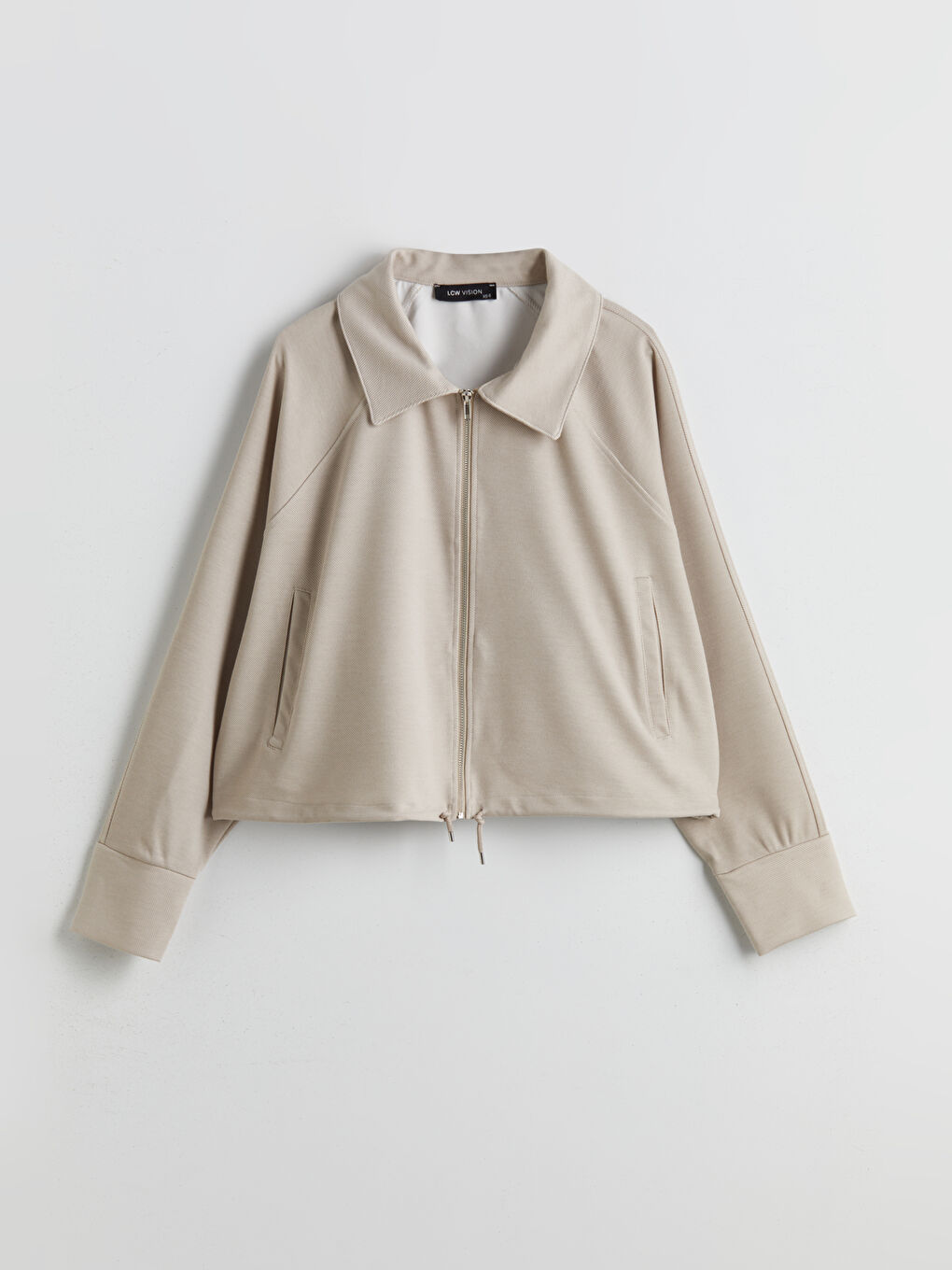 Bej Gömlek Yaka Oversize Kadın Ceket-4