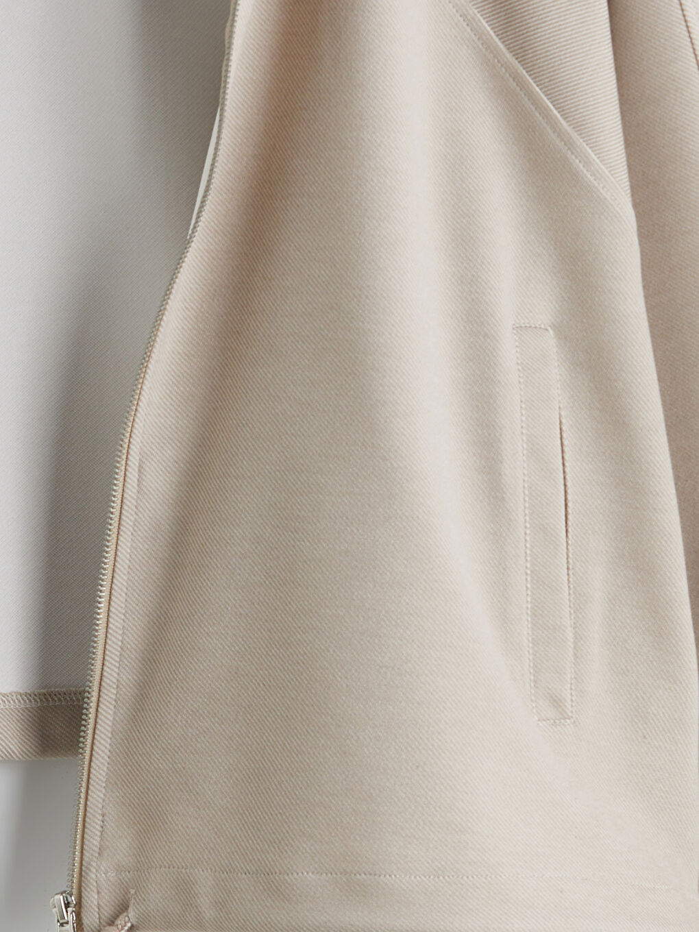 Bej Gömlek Yaka Oversize Kadın Ceket-6