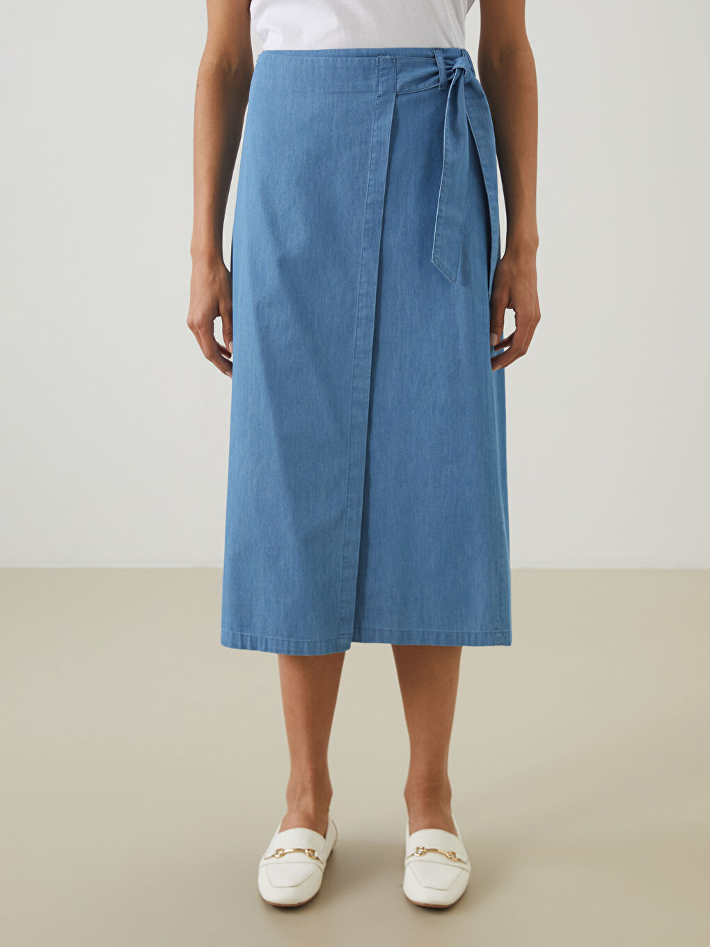 Elasticated Waist Women's Denim Skirt -S5P942Z8-H45