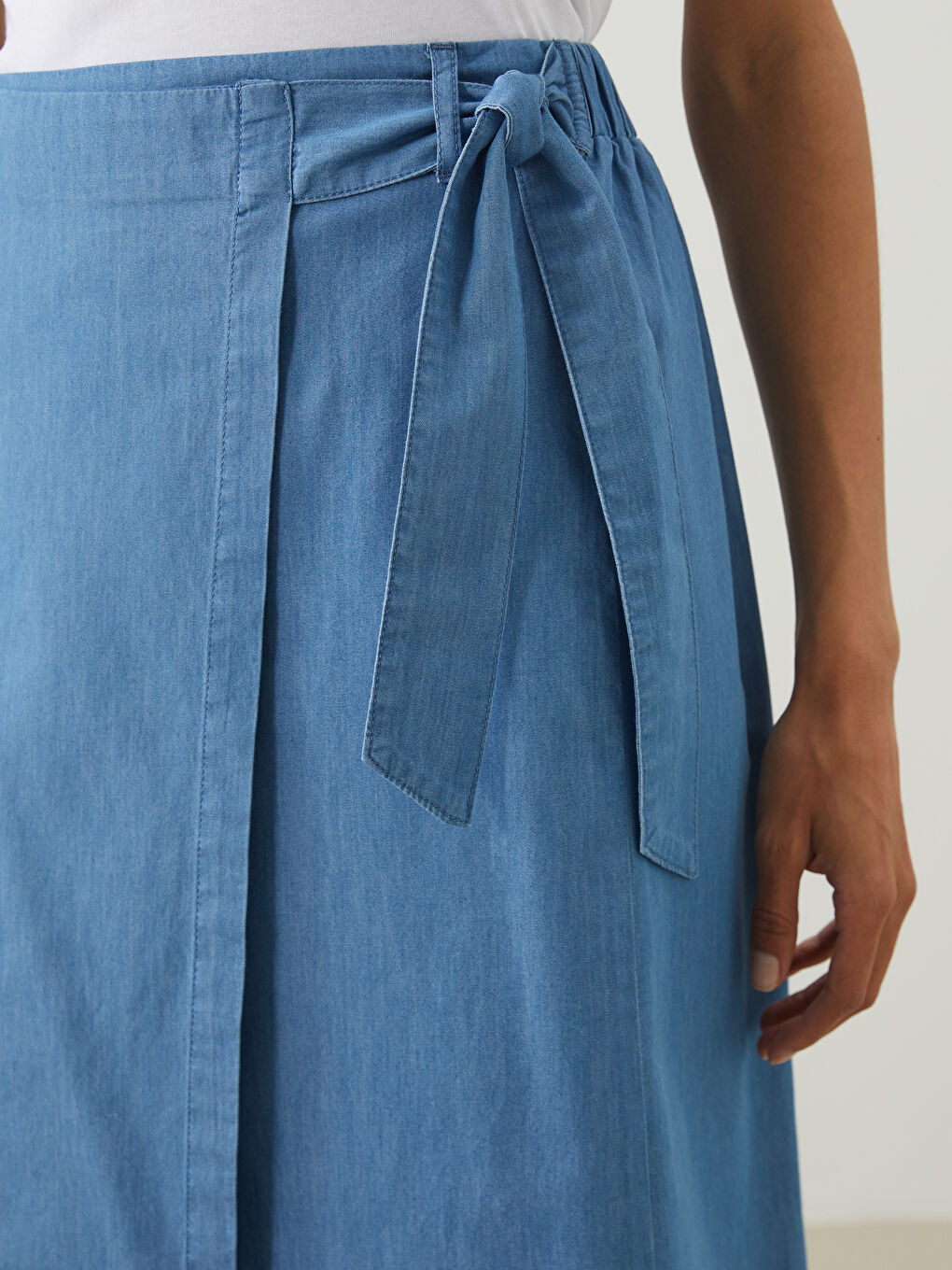 Elasticated Waist Women's Denim Skirt -S5P942Z8-H45