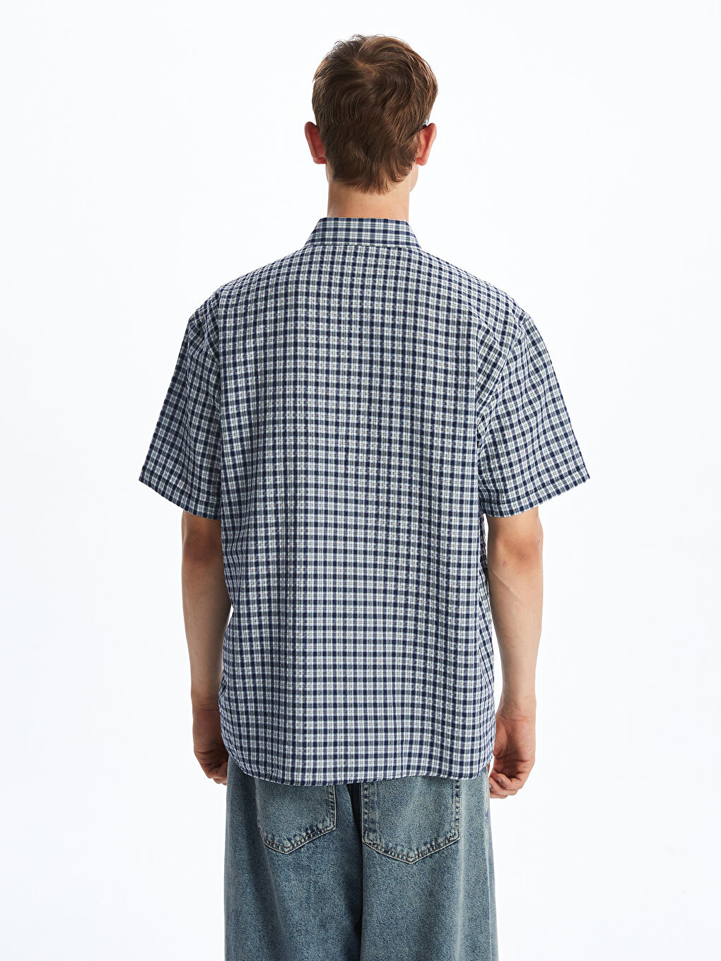 XSIDE Relaxed Fit Short Sleeve Plaid Men's Shirt -S5P944Z8-LLC