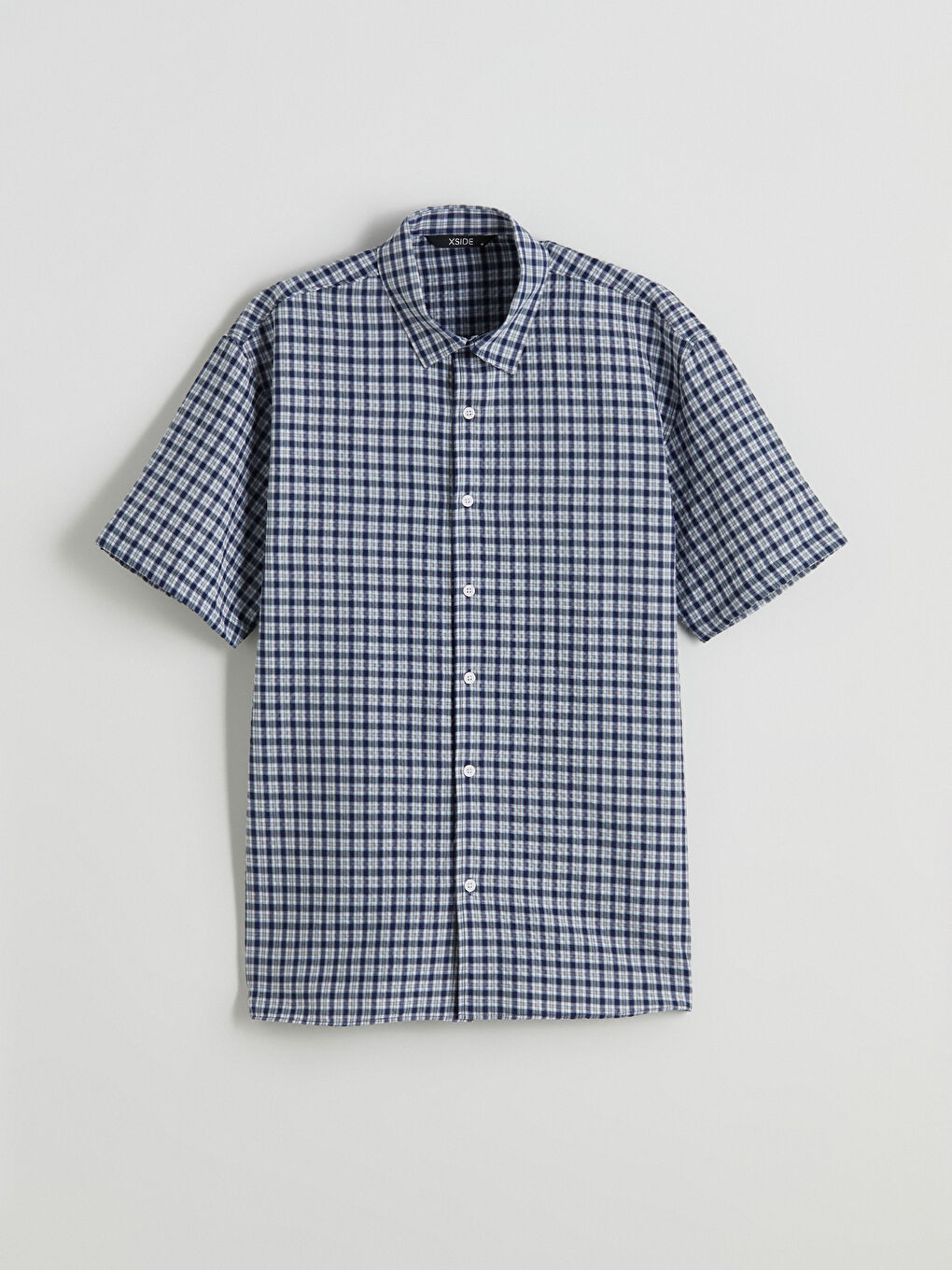 XSIDE Relaxed Fit Short Sleeve Plaid Men's Shirt -S5P944Z8-LLC