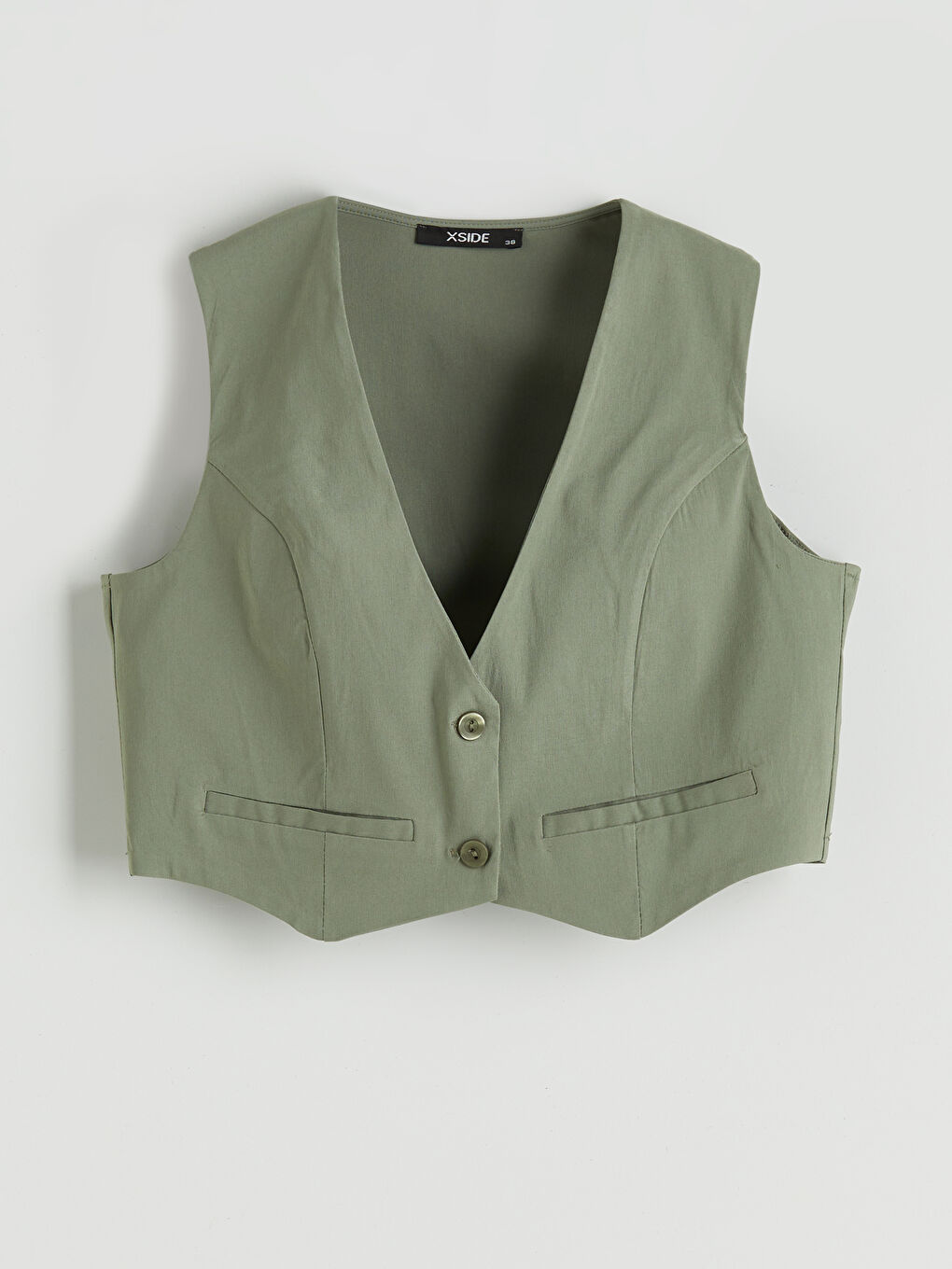 Gilet Classique Court à Encolure en V pour Femmes-4
