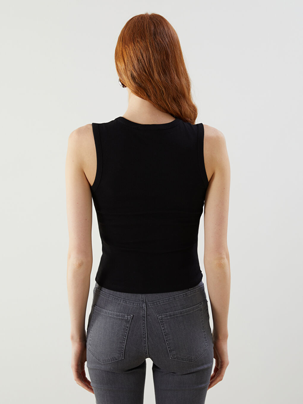 Siyah V Yaka Kadın Atlet-3