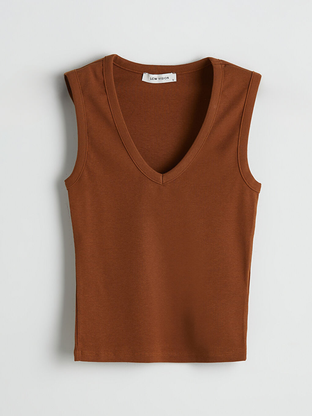 Kahverengi V Yaka Kadın Atlet-4