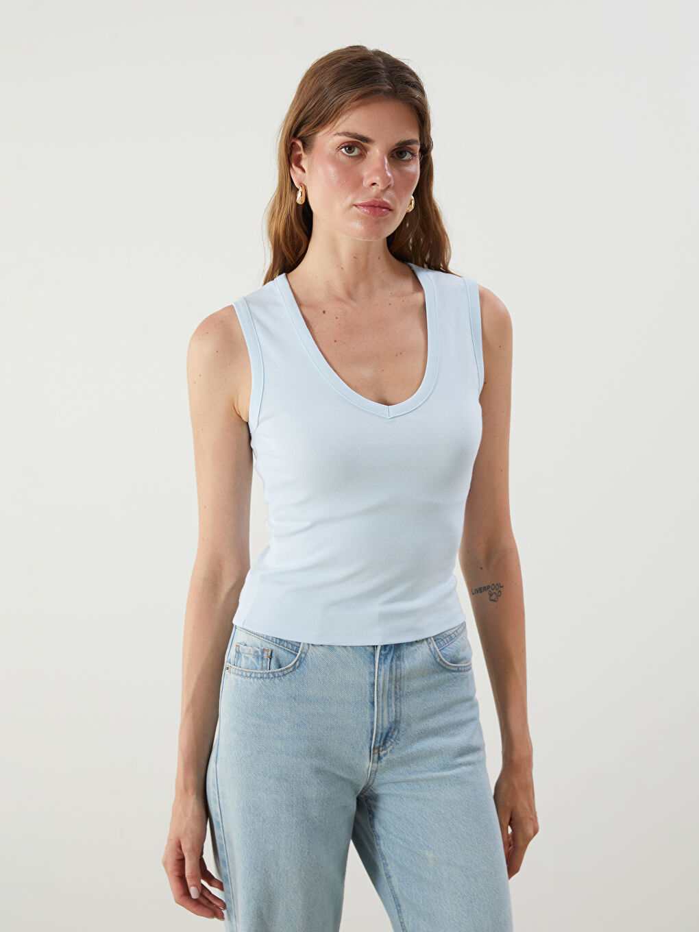 LCW Vision V Neck Women's Tank Top -S5P976Z8-QWQ