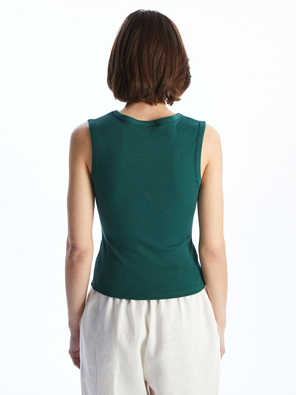 Yeşil V Yaka Kadın Atlet-3