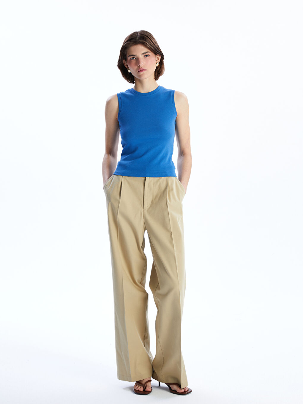 Mavi Bisiklet Yaka Kadın Atlet-1