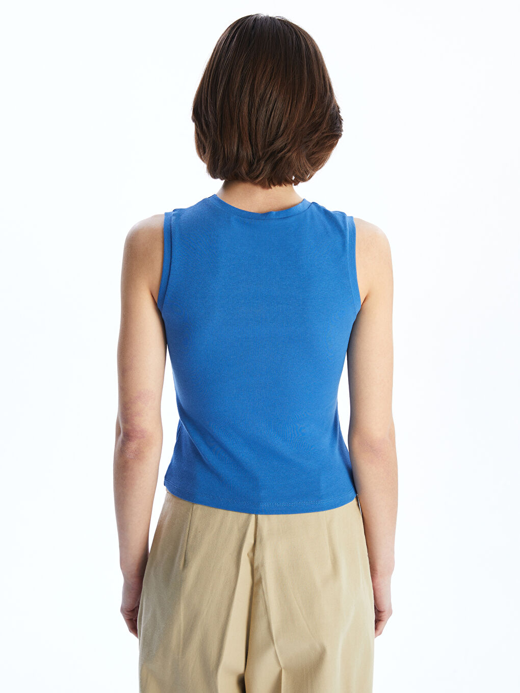 Mavi Bisiklet Yaka Kadın Atlet-3