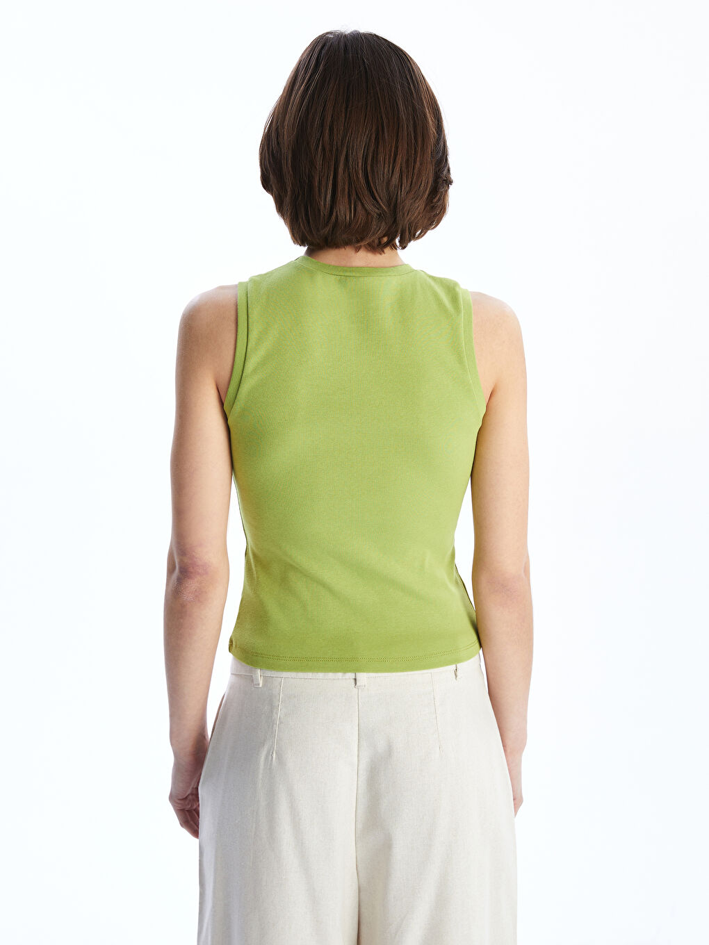 Yeşil Bisiklet Yaka Kadın Atlet-3