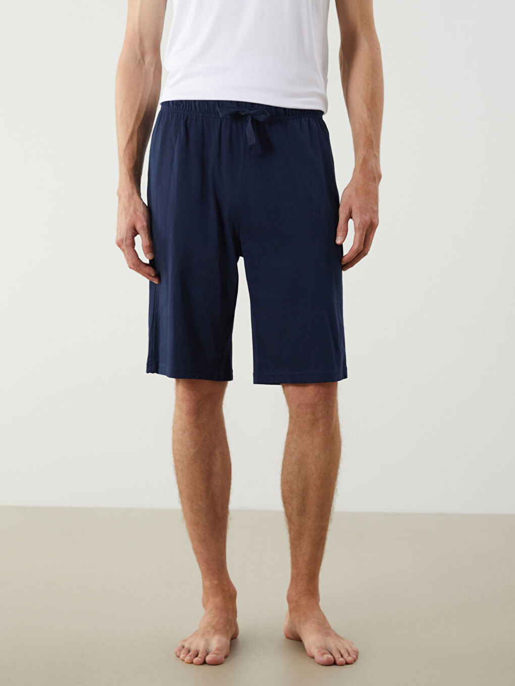 Lacivert Standart Kalıp Erkek Pijama Alt Şort-1