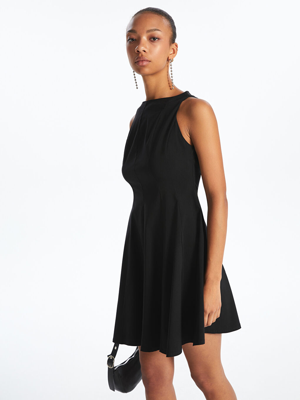 Halter Neck Peplum Mini Dress-1