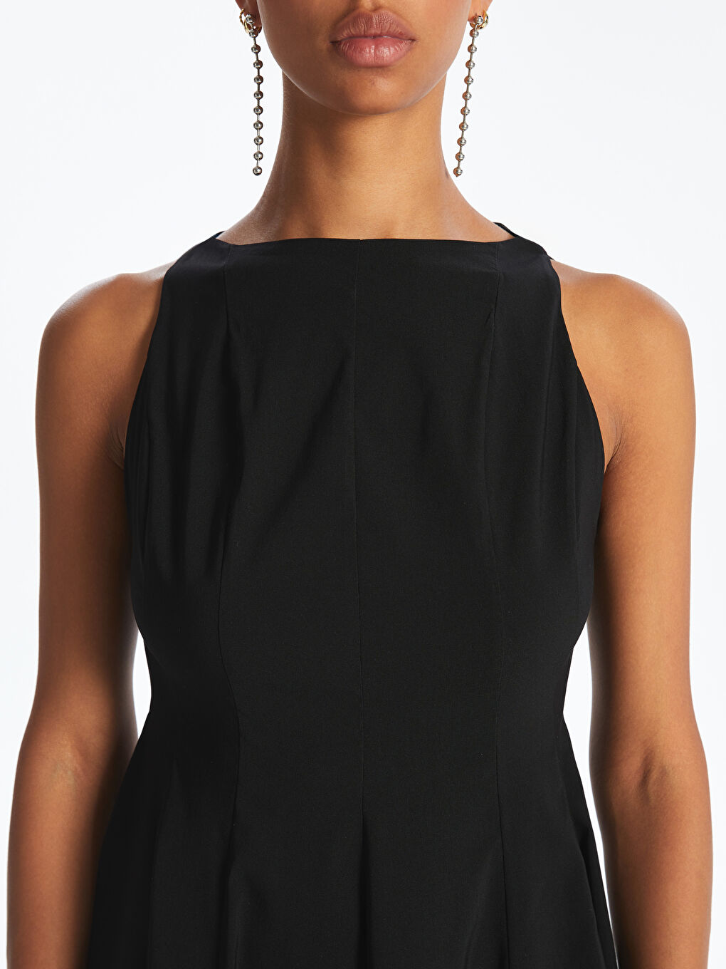 Halter Neck Peplum Mini Dress-2