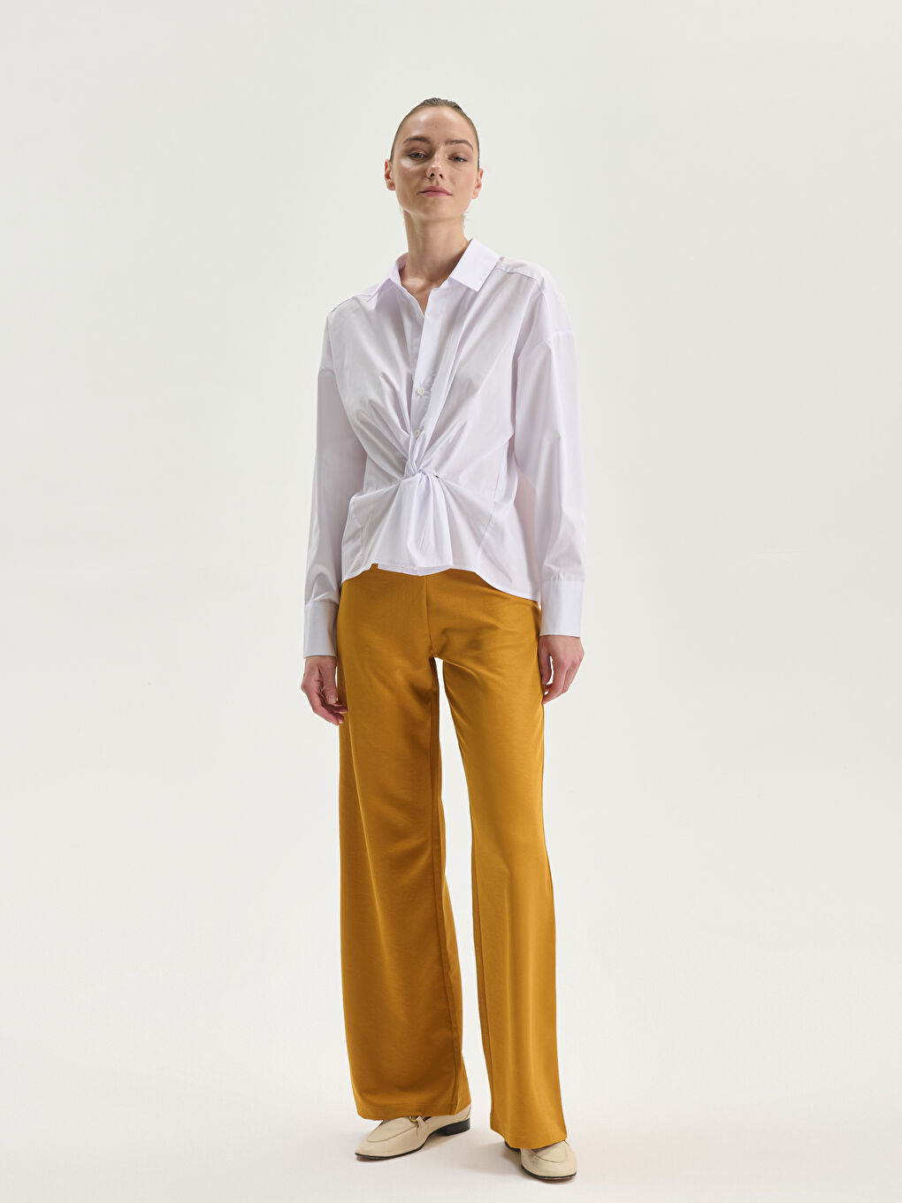 Chemise pour Femmes à Détail Froncé-1