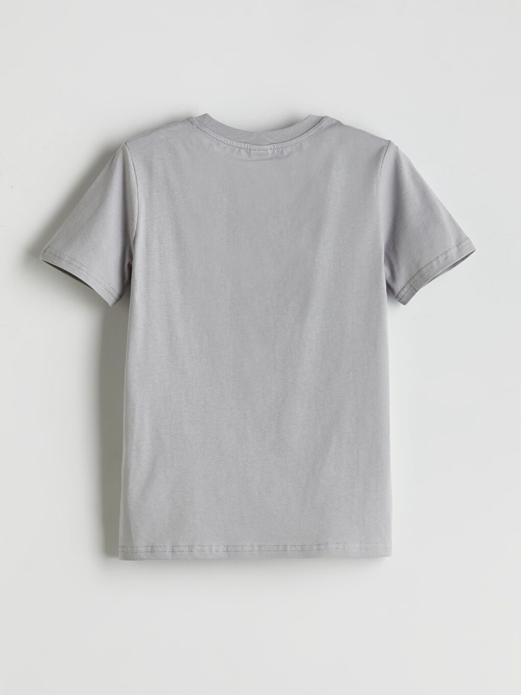 Gri Bisiklet Yaka Erkek Çocuk Tişört-2